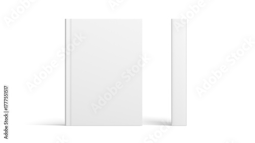 Book isolated on white background. Mockup. Blank. Cover. Front and spine. 3d illustration.
