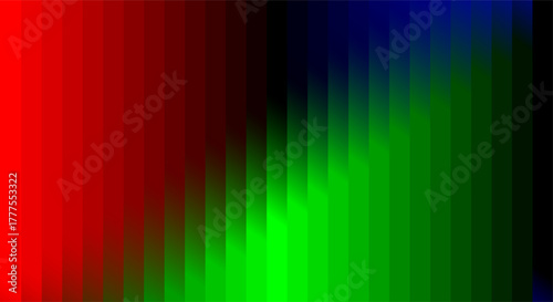 Abstract gradient of red green and blue pixelated colors