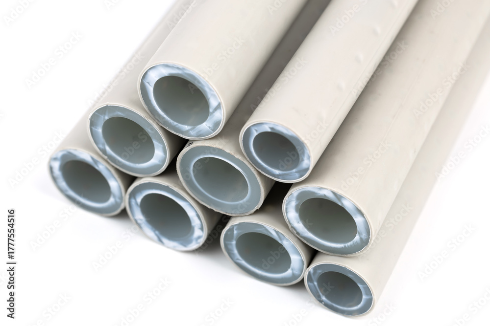 Fototapeta premium stabilized polypropylene pipes for soldering, pvc pipes for hot and cold water