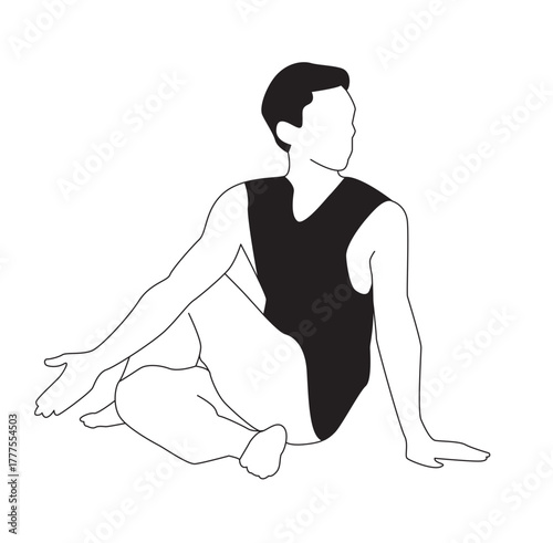 Young Athlete doing Yoga - Illustration Vector