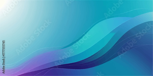 Smooth flowing blue wave line art pattern design for a light digital abstract background wallpaper illustration