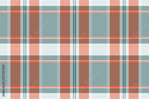 Repeatable patterns check texture background, chic plaid vector textile. Stylish fabric seamless pattern tartan in white and cyan colors.