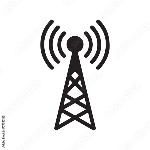 5G Network Tower Cellular Coverage Icon