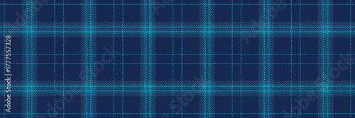 Fluffy vector fabric seamless, repetitive pattern textile background. Conceptual texture plaid check tartan in blue and cyan colors.
