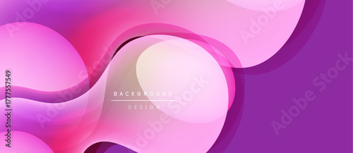 Abstract pink background. Overlapping shapes create fluid, modern design. Gradient hues offer visual depth, smooth transitions.