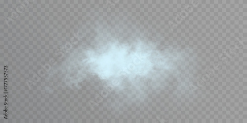Vector special effects of blue steam, smoke, fog, and clouds. Abstract gas on a transparent background, steam engine, vapor, or explosive dust, dry ice effect, condensation, and smoke. Vector 10 EPS