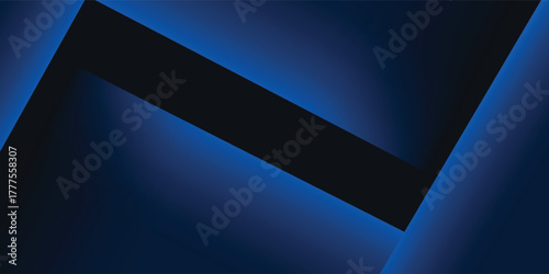 Vector Abstract, science, futuristic, energy technology concept. Digital image of light rays, stripes lines with blue light, speed and motion blur over dark blue