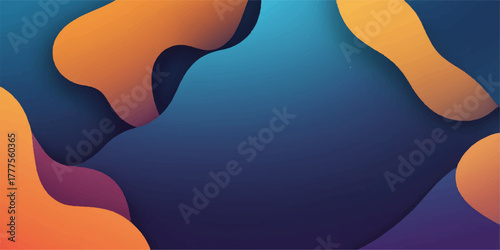 Vector illustration design of an abstract background with water drops, a yellow wave pattern, and a spoon and fork silhouette for a food business backdrop element