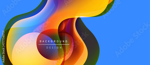 Abstract colorful layers overlap. Bright hues blend, creating dynamic visual effect. Background features text background design. Modern, vibrant composition.
