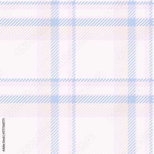 Platform pattern plaid fabric, season check tartan seamless. Furniture background texture textile vector in snow and lavender blush colors.