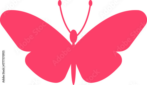 Butterfly icon colorful insect black silhouette and outline flat style vector illustration, flying moth design, decorative butterfly symbol graphic element.