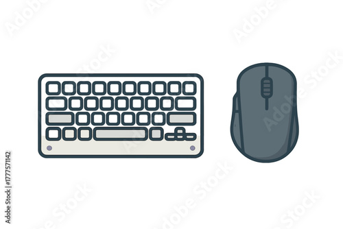 Wireless computer keyboard and mouse peripherals for modern office technology
