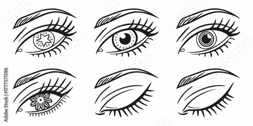 vector set of eyes