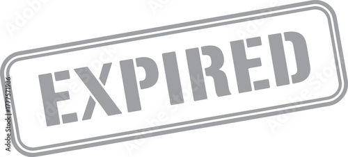Expired" gray grunge rubber stamp graphic on white background
