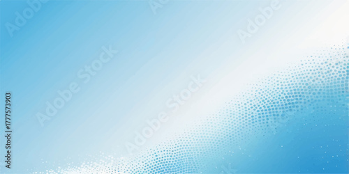 Bright sky blue abstract background with white clouds and waves of light