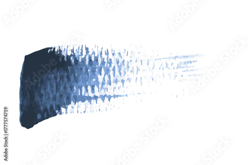 Fotografija A textured smear of dark blue paint, applied with a brush, fading across a white background