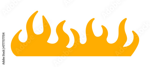 Vibrant orange flame graphic representing energy and heat. ideal for design and creative projects.