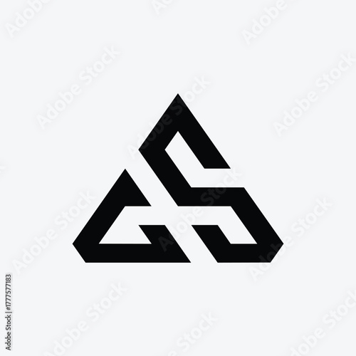 Letter CS GS modern triangle monogram logo idea