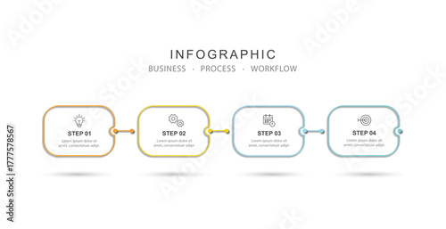 Vector Infographic label design template with icons and 4 options or steps. for your business data. Vector Illustration.