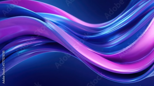 Vibrant Blue and Purple Abstract Flowing Waves