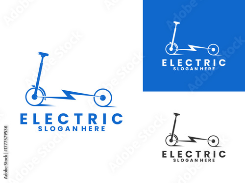 electric scooter logo design vector template