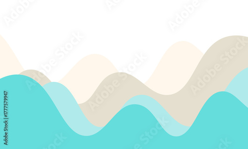 Curved flowing shapes in pastel blue and beige create a seamless abstract background, suitable for design and decoration purposes