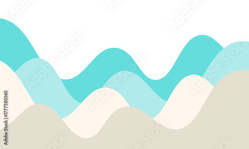 Curved flowing shapes in pastel blue and beige create a seamless abstract background, suitable for design and decoration purposes