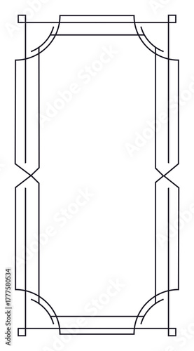 Intricate geometric frame design with classic elements, ideal for invitations and decorative projects.