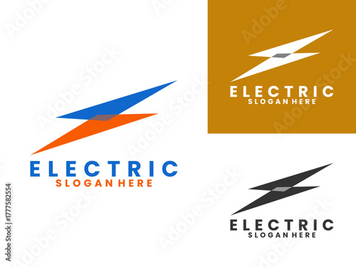 Abstract electricity logo design vector template. Power logo design icon