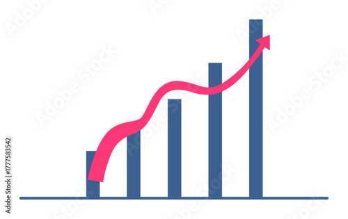 Illustration of a financial decline represented by a bar graph with a downward red arrow.