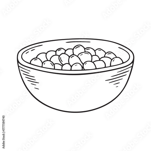 Bowl of chickpeas fully soaked and ready to be cooked