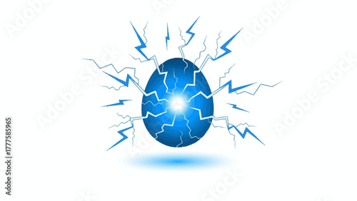 A blue orb crackles with bright white lightning