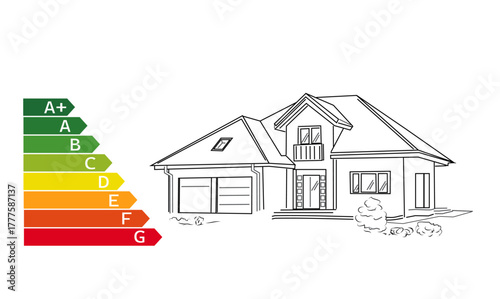 House and energy efficiency concept vector illustration