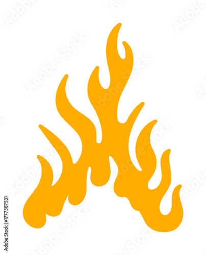 Bright orange flame graphic, ideal for creative design projects, adding warmth and energy.