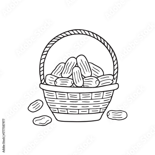 Woven basket overflowing with plump sweet dates
