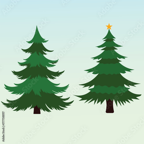 Realistic Christmas Tree Vector Illustration