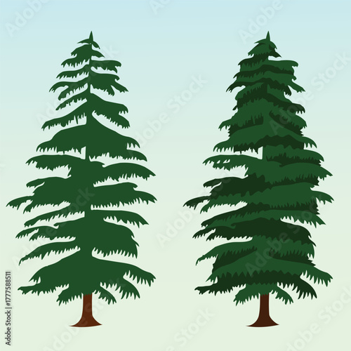 Realistic Christmas Tree Vector Illustration