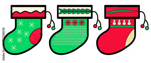 christmas socks vector illustration