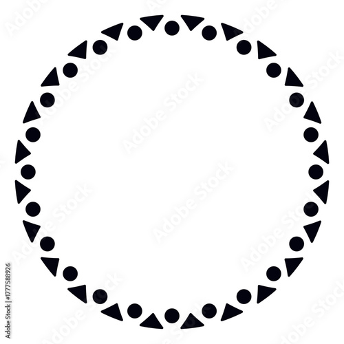 Circular frame featuring african tribal patterns, perfect for art, design, and cultural themes.