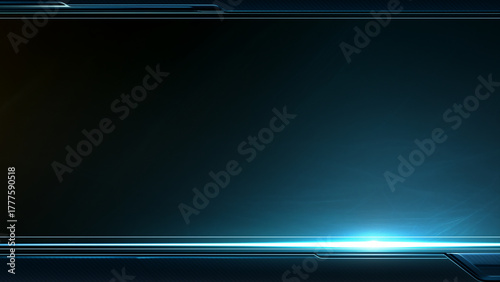 SF的なデザインの青いメタリックなフレーム背景
