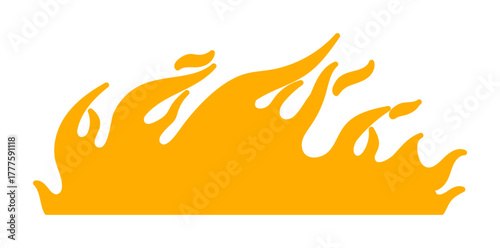 Bold orange fire flames illustration, perfect for creative design elements and visual projects.