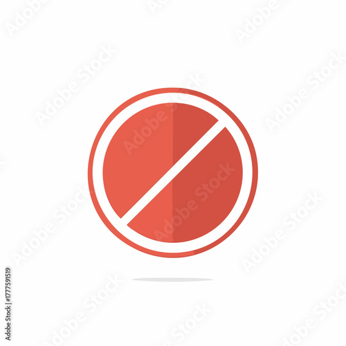 Red Forbidden Symbol Design Concept Graphic Representing Restrictions and Limitations