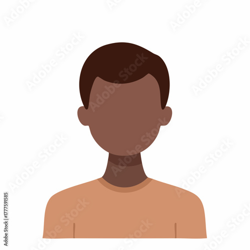 Anonymous user profile icon illustration with dark skin