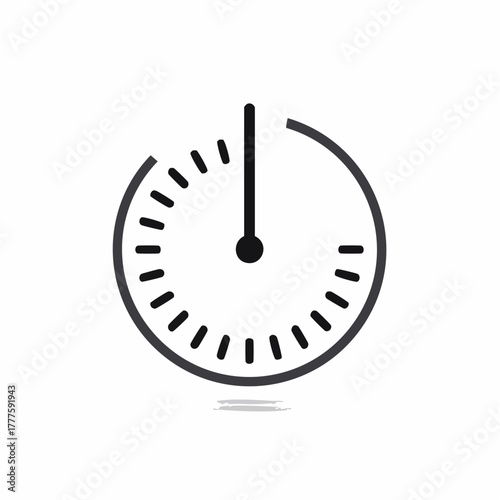 Simple black line art clock or timer icon for time management and deadlines