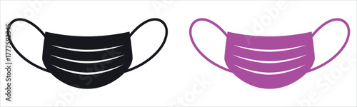 Versatile Mask Element Icon Vector Illustration. Essential symbol design representing Protection, Anonymity, Privacy, Theatrical Performance, Identity, and Disguise. Ideal for security apps, dramatic.