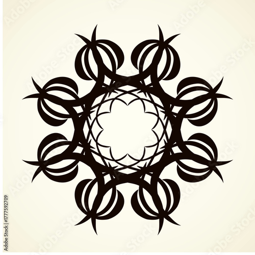 Old cute romantic book ribbon bow swirly tag swoosh element isolated on white paper card backdrop. Freehand black ink pen outline drawn curly corner sketchy in artistic rustic curlicue scrawl style