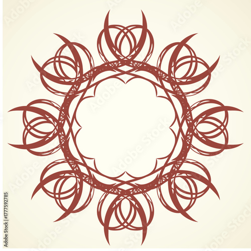 Old cute romantic book ribbon bow swirly tag swoosh element isolated on white paper card backdrop. Freehand black ink pen outline drawn curly corner sketchy in artistic rustic curlicue scrawl style