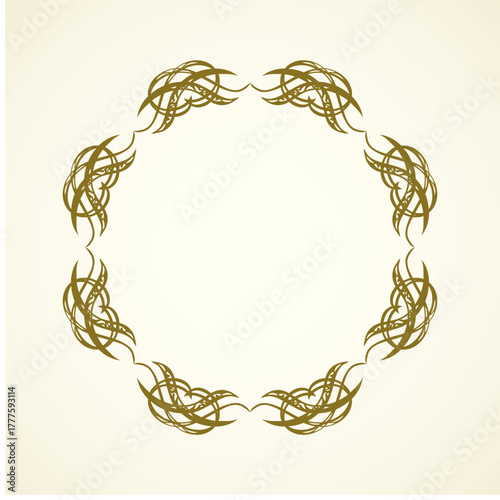 Old cute romantic book ribbon bow swirly tag swoosh element isolated on white paper card backdrop. Freehand black ink pen outline drawn curly corner sketchy in artistic rustic curlicue scrawl style