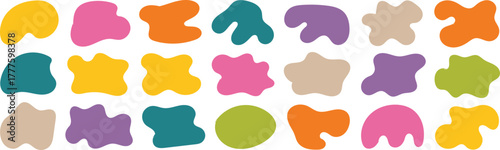 Vibrant abstract organic shape collection featuring bold and eye catching colors