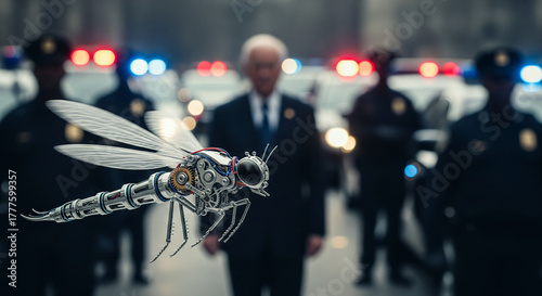 A miniature spy drone that's almost indistinguishable from an insect. A fly-like surveillance drone.